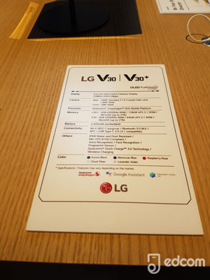 Fiche technique LG V30