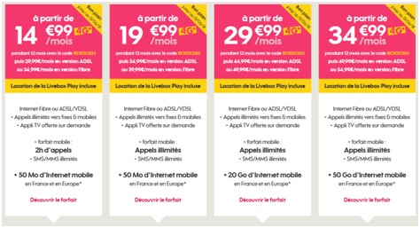 Promo forfaits sosh et livebox