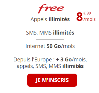 forfait 50Go Free Mobile