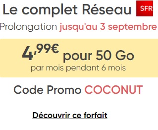 prolongation promotion Prixtel 50 Go à moins de 5 euros