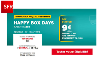 hapyy box days sfr fibre ou adsl