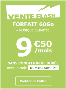 vente flash la poste mobile 60Go musique