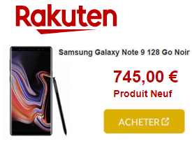Samsung Galaxy Note 9 745€ chez Rakuten