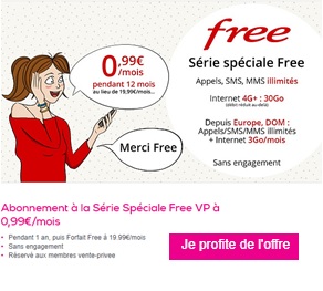 souscrire à la vente privée free mobile à 0,99 euros