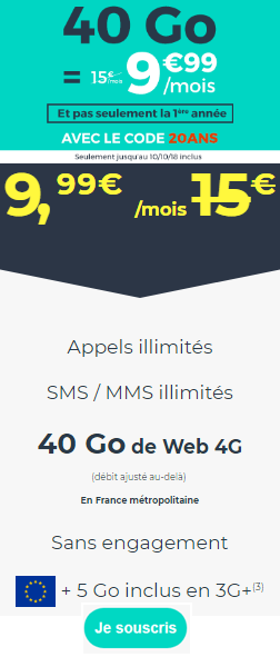 promo 40Go Cdiscount Mobile