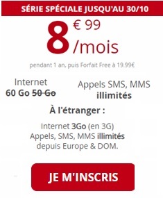 série spéciale free mobile 60 Go à 8,99 euros