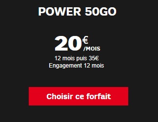 Fofait Power 50Go SFR à 10 euros