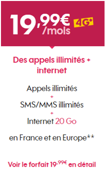 Sosh 20Go à 19,99 euros sans engagement