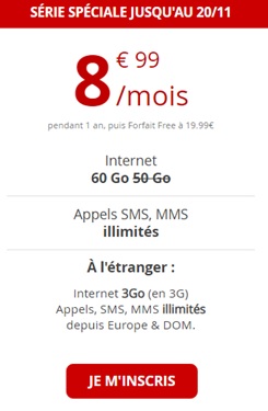 Edition spéciale Free Mobile 60Go Novembre 2018