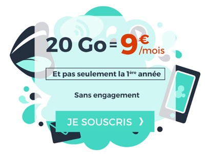 forfait cdiscount 20Go à 9€ promo