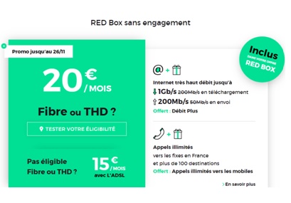 red box fibre et adsl en promo noël