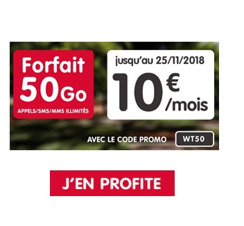 Forfait NRJ 50Go promo à 8,99€