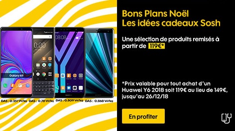 smartphones sosh en promotion pour noel
