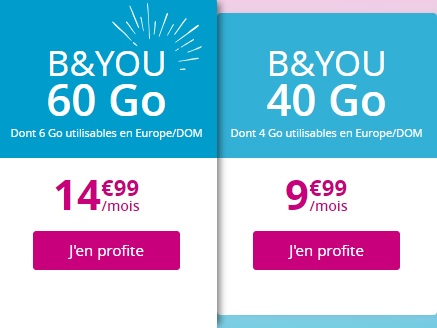 forfaits b&you 40go et 60go en promotion