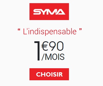 forfait syma indispensable 1,90 euros pour 2H