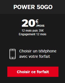 Forfait Power 50Go SFR