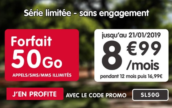 série limitée 50Go à 8,99 euros chez nrj mobile