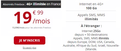 Le Forfait Free Mobile 100Go international