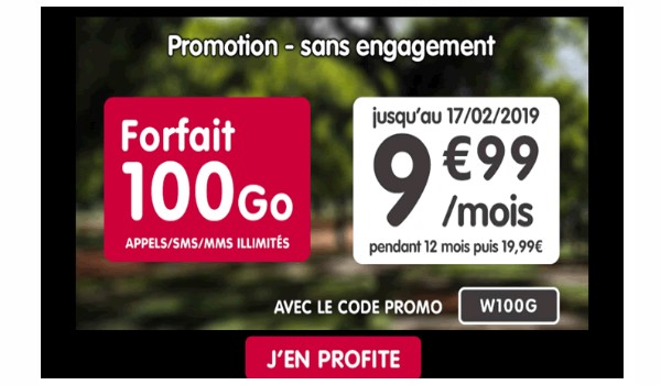 le forfait connecte NRJ mobile 100Go