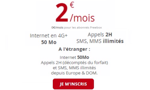 le forfait Free 2 euros