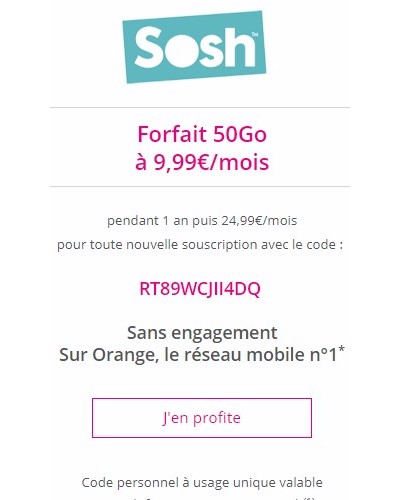 vente privee sosh 50go