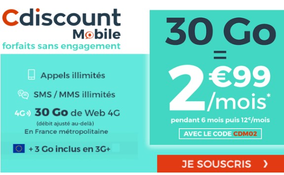 forfait 30 go cdiscount