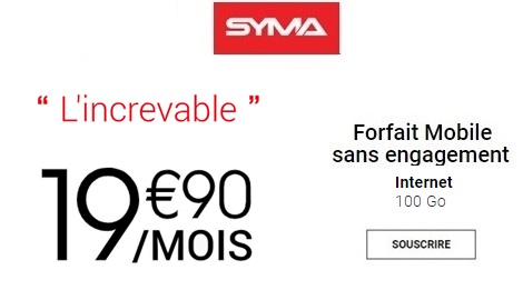 Le forfait Increvable 100Go Syma Mobile