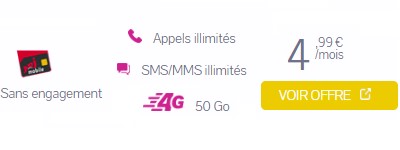 le forfait NRJ Mobile 50Go