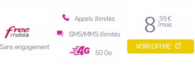 le forfait Free Mobile 50Go
