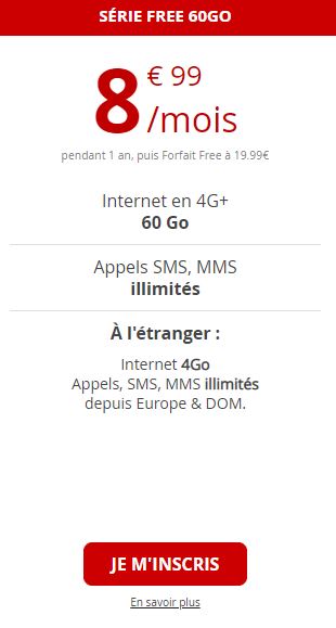 Forfait Free Mobile 60Go