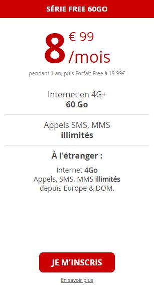 Forfait Free Mobile 60Go