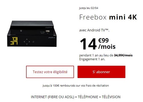 Offre Freebox Mini 4k en promo