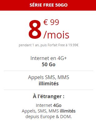 Forfait Free 50Go pas cher