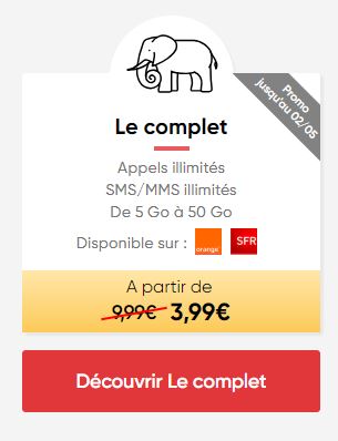 Forfait mobile ajustable Prixtel