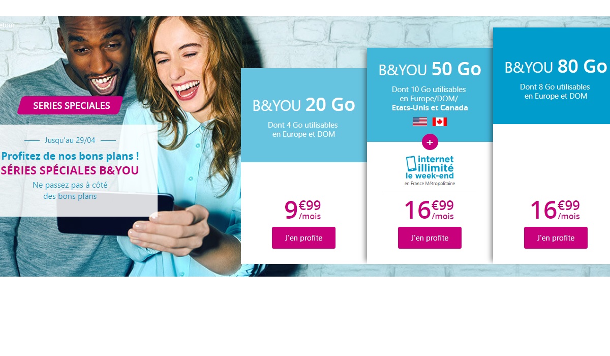 Nouveauté : Une série spéciale B&You 20Go à 9.99€ valable jusqu'au 29 avril !