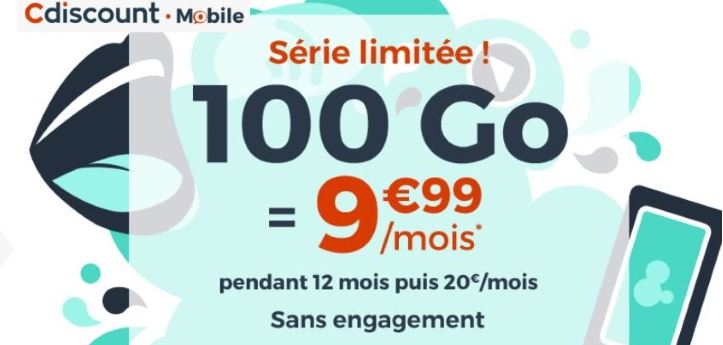 Forfait Cdiscount mobile 100Go