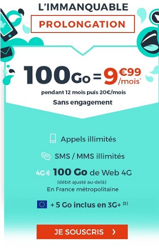 Forfait Cdiscount pas cher 100Go