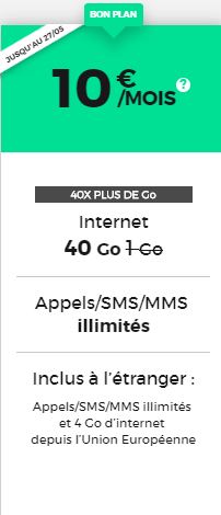 Forfait RED 10 euros