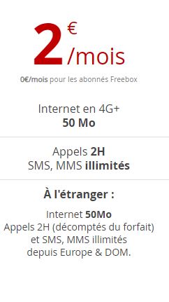 Forfait Free Mobile 2 euros