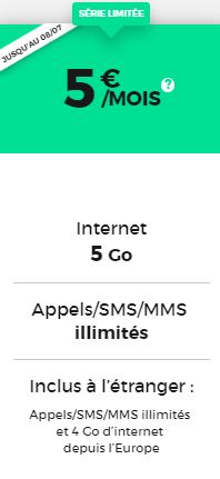 Forfait RED by SFR à 5 euros