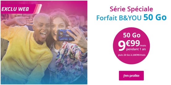 Bons plans : Les Séries Spéciales B&YOU 50Go et Bbox chez Bouygues Telecom