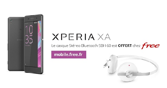 Nouveauté Free : Découvrez le Sony Xperia XA avec un casque Sony Bluetooth offert