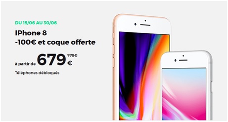 100 euros de remise immédiate sur l'iPhone 8 chez RED by SFR
