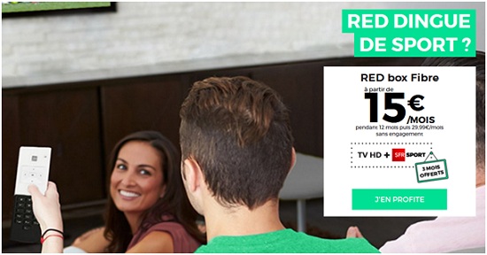 La Fibre à 15 euros par mois chez RED By SFR et SFR Sport offert pendant 3 mois