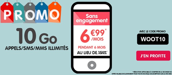 Derniers jours : Le forfait Woot 10Go à 6.99 euros chez NRJ Mobile