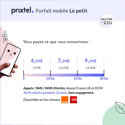 Promo forfait mobile Le petit de Prixtel