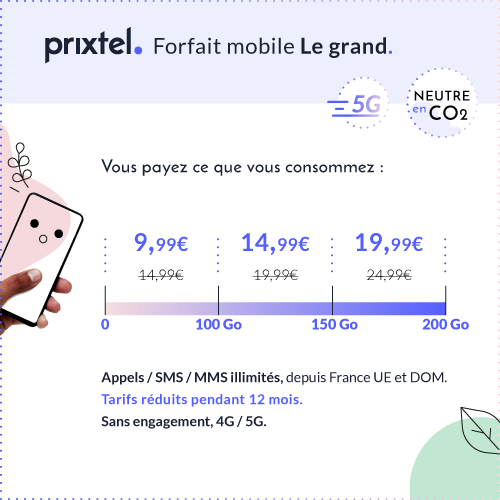forfait mobile Le grand de prixtel en promo jusqu'au è septembre 2021