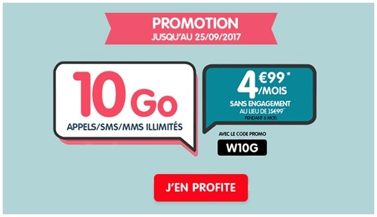 Dernière minute : Le forfait Woot 10Go à 4.99 euros chez NRJ Mobile 