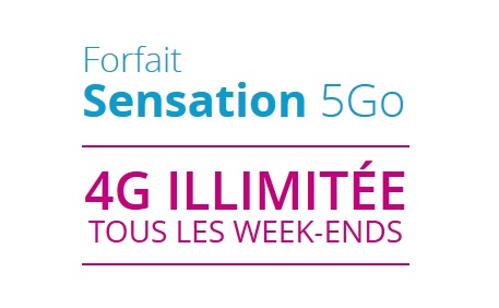Bouygues Telecom : La 4G illimitée tous les week-ends avec le forfait Sensation 5Go