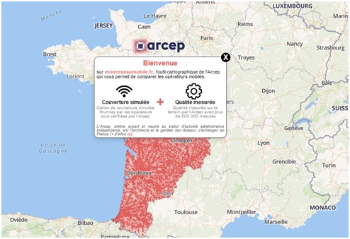 L'ARCEP publie des nouvelles cartes de couverture mobile avec monreseaumobile.fr